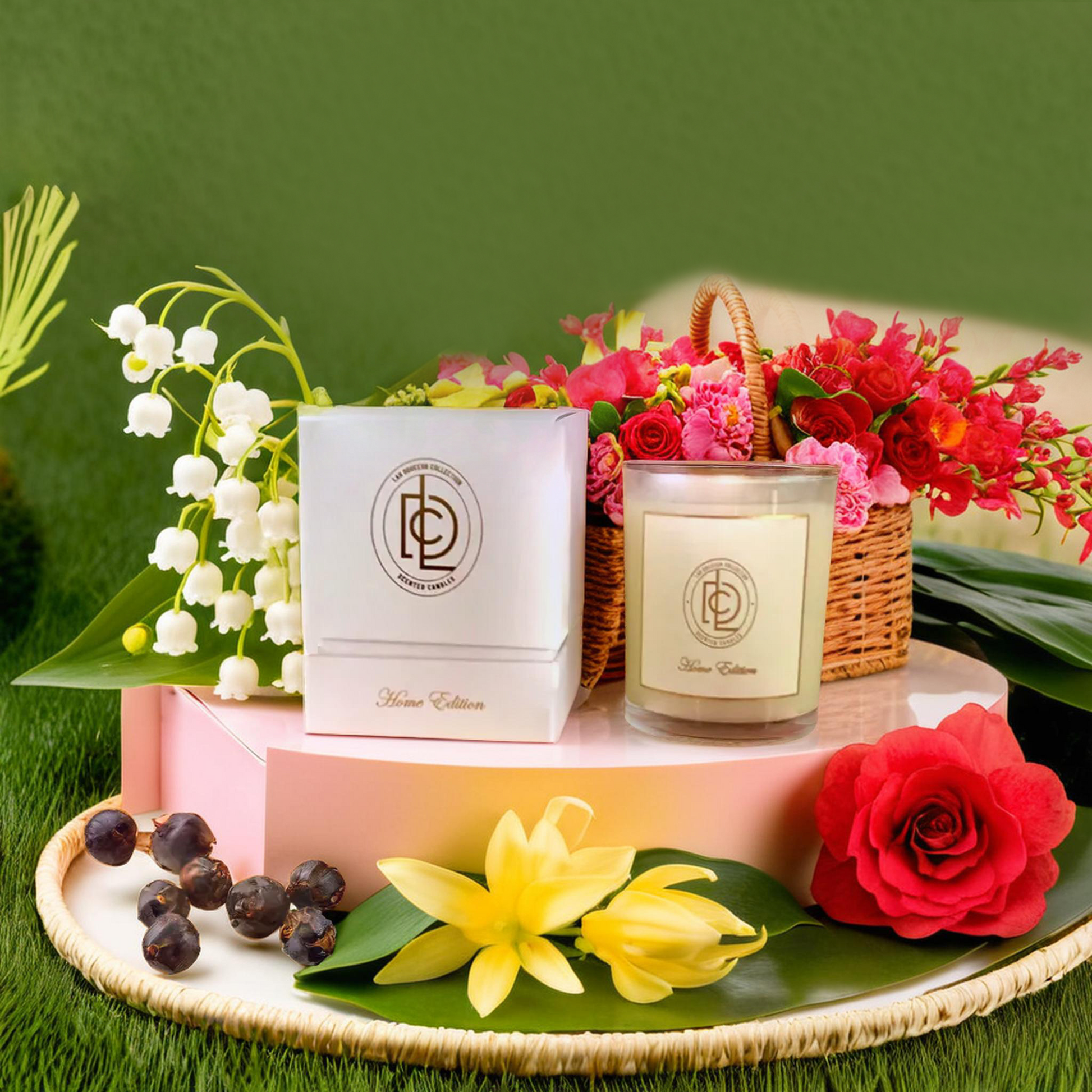 Fresh Cut Rose Scented Soy Candle – Hand-Poured in Canada | Saut d’Eau | Lah Douceur